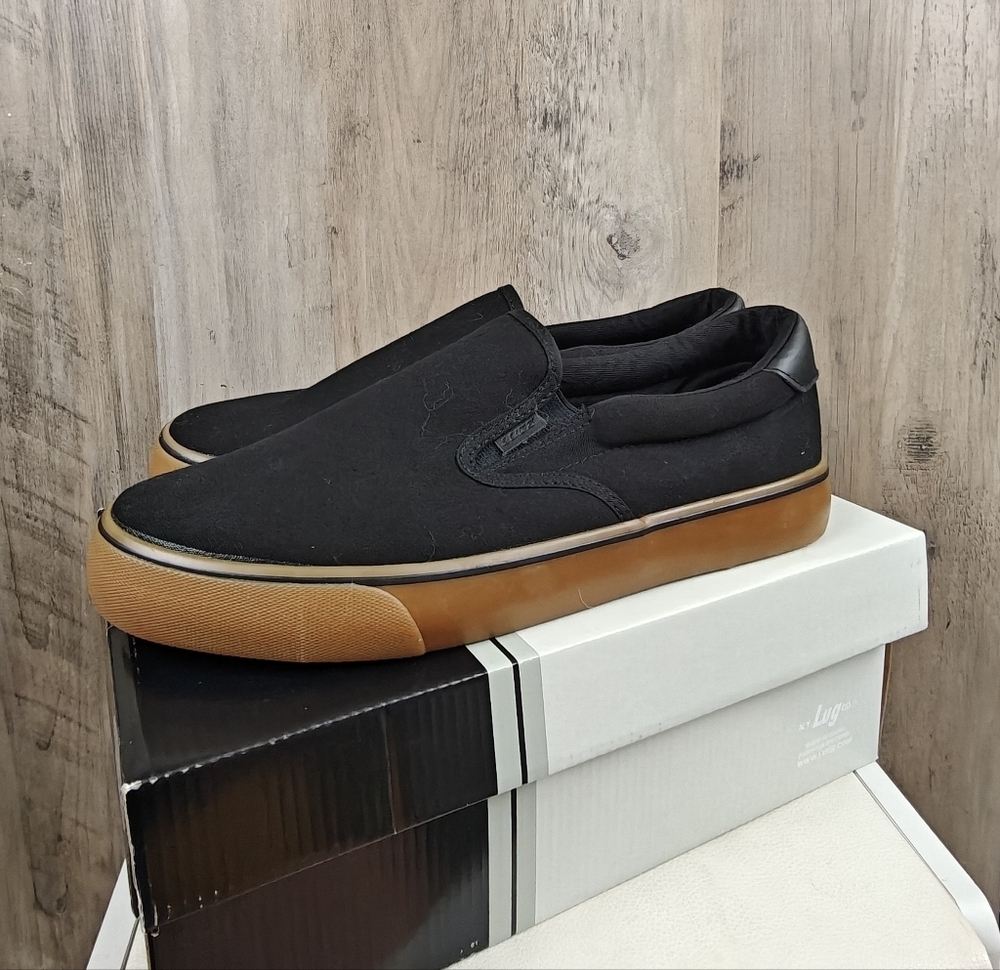 LUGZ New In Box Men’s Clipper Slip-On Sneaker in Black size 9.5 Wide - Picture 5 of 6